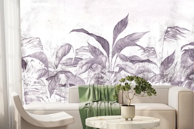 Fototapeta: Tropikalne rośliny w fiolecie
