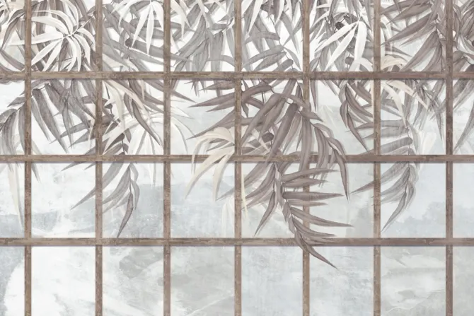 Fototapeta: Tropikalne rośliny gałęzie botaniczny wzór