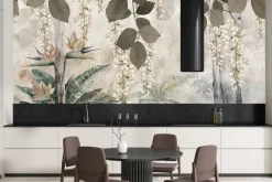 Fototapeta: Tropikalne rośliny i białe kwiaty