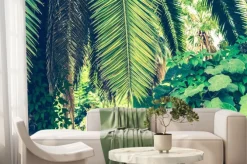 Fototapeta: Tropikalne tło z liści palmowych