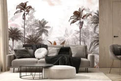 Fototapeta: Tropikalny brązowy las z palmami