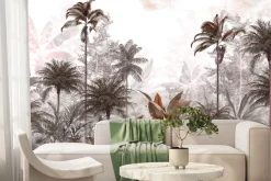 Fototapeta: Tropikalny brązowy las z palmami