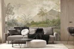 Fototapeta: Tropikalny krajobraz palmy w góry