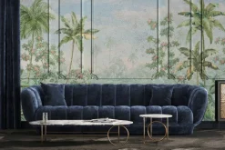 Fototapeta: Tropikalny krajobraz drzewa palmy na tle sztukaterii