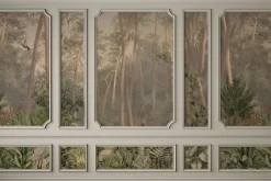 Fototapeta: Tropikalny krajobraz rośliny w sztukaterii