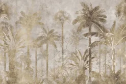 Fototapeta: Tropikalny las z palmami na betonie