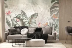 Fototapeta: Tropikalny las z liśćmi palm