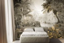 Fototapeta: Tropikalny las z palmami
