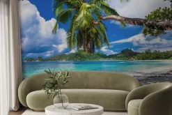 Fototapeta: Tropikalny raj na seszelach wyspy i palmy