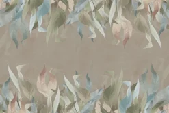 Fototapeta: Tropikalny wzór liście na brązowym tle