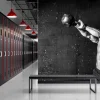 Fototapeta: Umięśniony mężczyzna trenujący z kettlebell