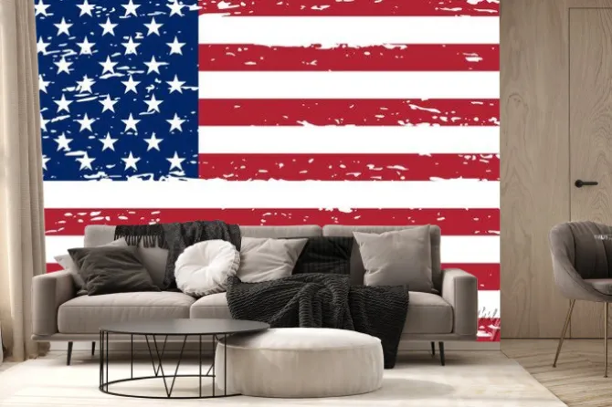 Fototapeta: United states of america flag grunge style. the correct proportions