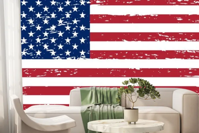 Fototapeta: United states of america flag grunge style. the correct proportions