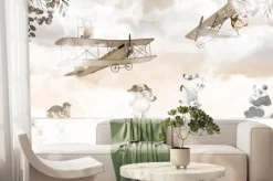 Fototapeta: Urocze zwierzęta i samoloty