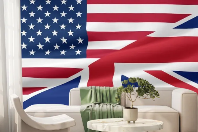 Fototapeta: Us - uk - flagge