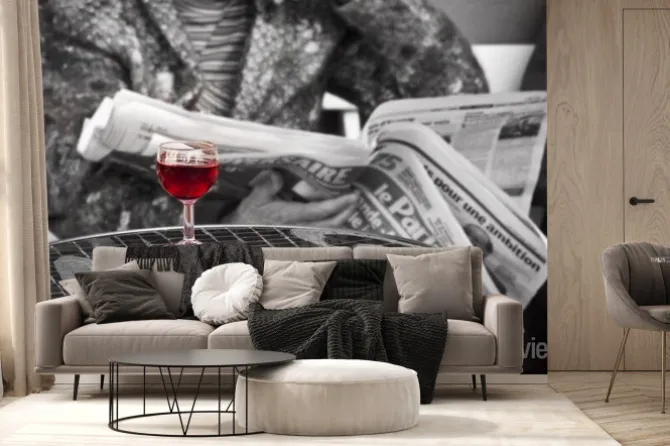 Fototapeta: Verre de vin dans un bistro - paryż, francja