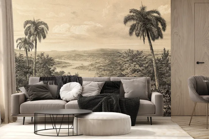 Fototapeta: Vintage palmy w tropikalnej dżungli