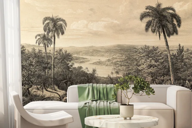 Fototapeta: Vintage palmy w tropikalnej dżungli