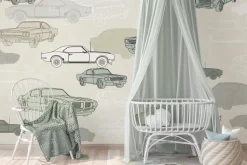 Fototapeta: Vintage samochody w odcieniach zieleni