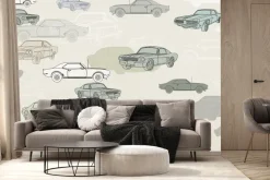 Fototapeta: Vintage samochody w odcieniach zieleni