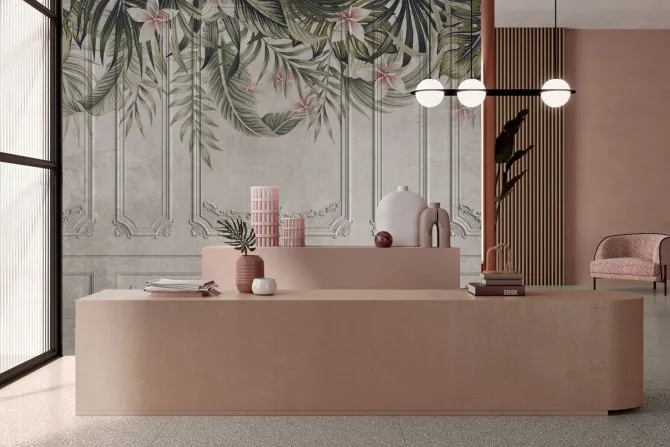 Fototapeta: Vintage sztukateria z roślinnością