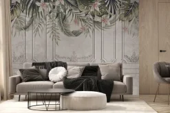 Fototapeta: Vintage sztukateria z roślinnością