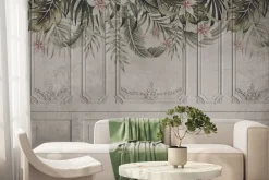 Fototapeta: Vintage sztukateria z roślinnością