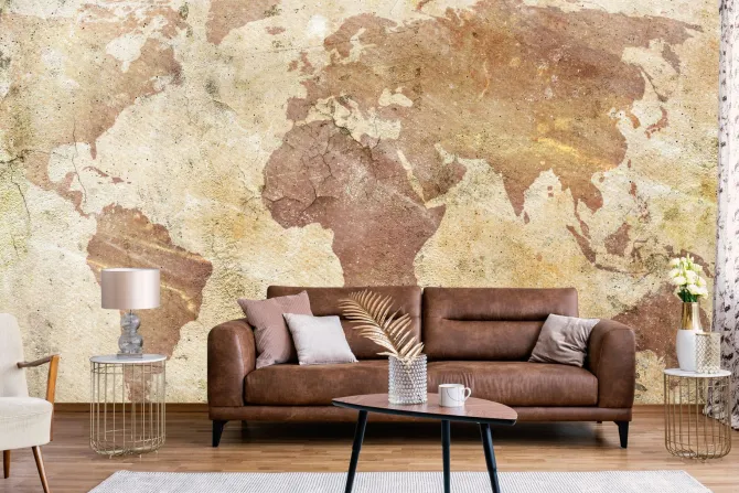 Fototapeta: W stylu vintage mapa świata