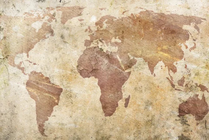 Fototapeta: W stylu vintage mapa świata