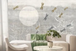 Fototapeta: Ważki na tle beżowego krajobrazu