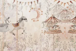 Fototapeta: Wesołe miasteczko bajkowy wzór akwarela ilustracja