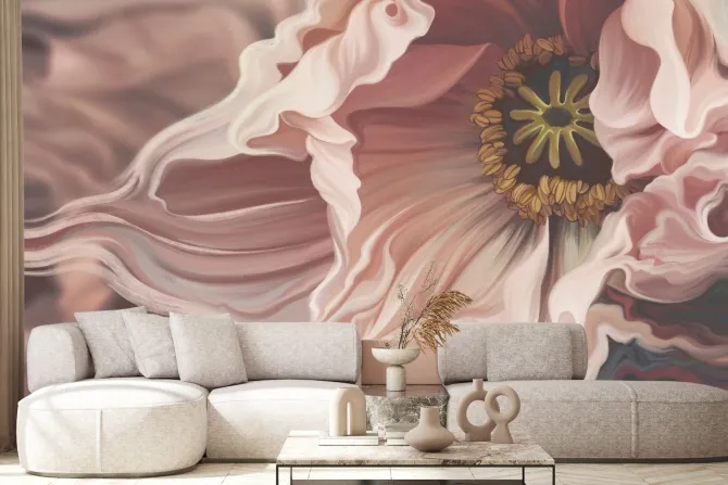 Fototapeta: Widok na różowego tulipana z bliska