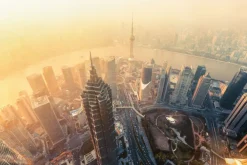 Fototapeta: Widok z lotu ptaka na szanghaj