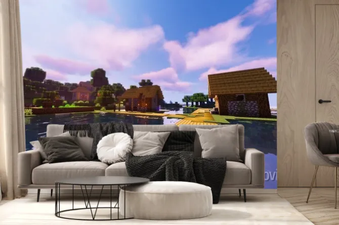 Fototapeta: Wieś w minecrafcie