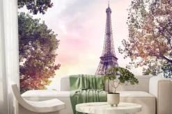 Fototapeta: Wieża eiffla na tle pastelowego nieba