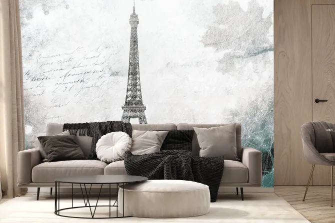 Fototapeta: Wieża eiffla na abstrakcyjnej teksturze betonu
