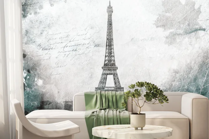 Fototapeta: Wieża eiffla na abstrakcyjnej teksturze betonu