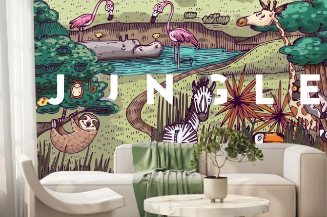 Fototapeta: Wild life in jungle with different animals