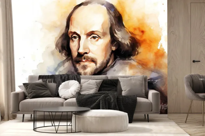 Fototapeta: William shakespeare watercolour painting of the famous english