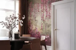 Fototapeta: Wiszące kwiaty wiśni na tle lasu