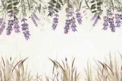Fototapeta: Wiszące kwiaty lawendy z trawami