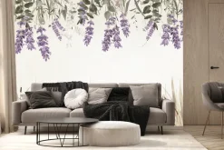 Fototapeta: Wiszące kwiaty lawendy z trawami