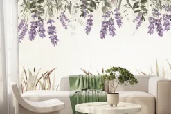 Fototapeta: Wiszące kwiaty lawendy z trawami