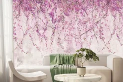 Fototapeta: Wiszące pnącza z różowymi kwiatami