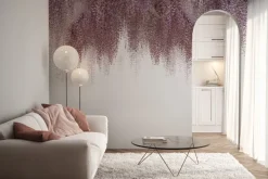 Fototapeta: Wiszące różowe kwiaty kwitnącej wiśni