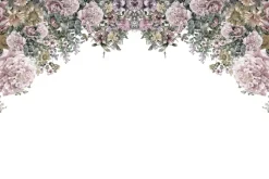 Fototapeta: Wiszące różowe kwiaty na białym tle