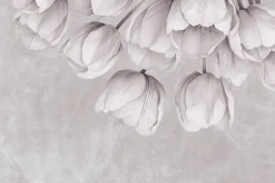 Fototapeta: Wiszące tulipany na betonowej ścianie