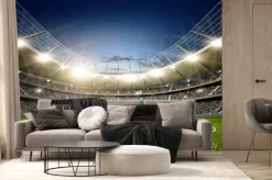 Fototapeta: Wnętrze stadionu piłkarskiego w nocy