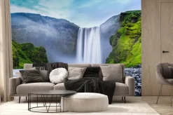 Fototapeta: Wodospad skogafoss w mistycznym zmierzchu, islandia