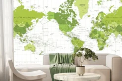Fototapeta: World map - political - american view - america in center - green